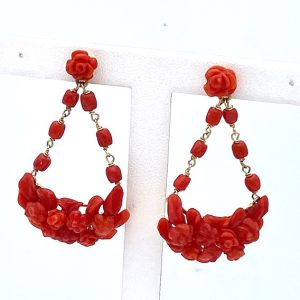 Orecchini corallo mediterraneo oro 375% Art. OR-1526