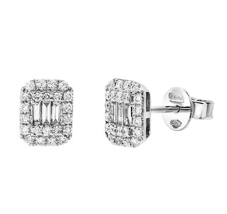 Orecchini con diamanti taglio baguette art. EF0040DD