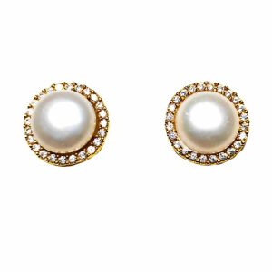 Orecchini perle oro giallo e zirconi art. ORPE7