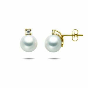 Orecchini perle oro giallo e zirconi art. ORPE14