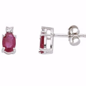 Orecchini con diamanti  rubini e oro GEMME art. OR561