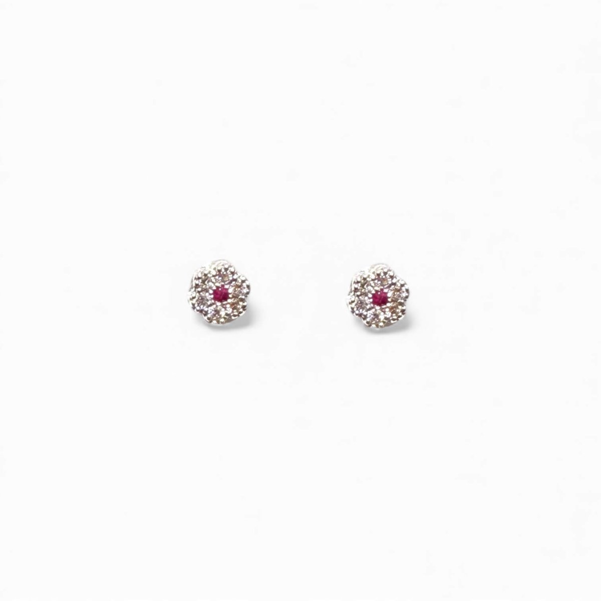 Orecchini con rubini e diamanti oro bianco FIORE Art.OR1216