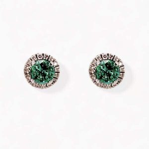 Orecchini smeraldi oro bianco e diamanti BELLE EPOQUE Art.OR1033