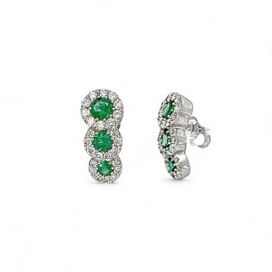 Orecchini smeraldi oro bianco e diamanti BELLE EPOQUE art. OR1238-5
