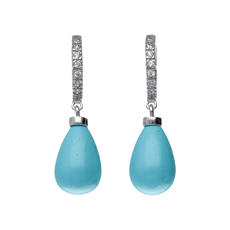 Orecchini in oro turchese e zirconi art. ORTU1