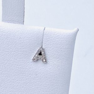 Mono orecchino lettera oro e diamanti art. LETTERA-A