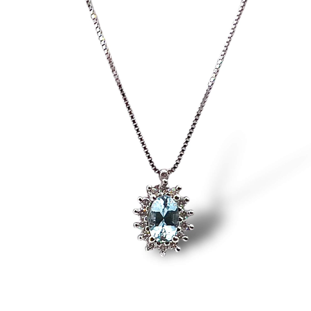 Girocollo acquamarina diamanti e oro BON TON art. GI-OV2-1