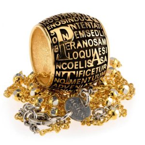 Agios Pendente Boule Pater in Argento Dorato Brunito