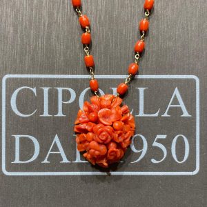 Pendente corallo oro 375% Art. CL-097