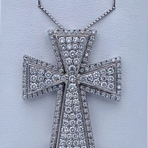 Pendente croce oro bianco e diamanti Art.CRCE20
